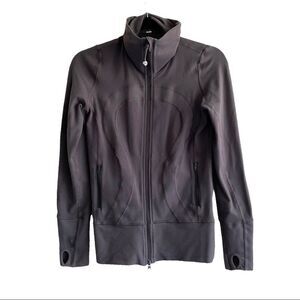 Lululemon In Stride Grey Long Lightweight Zip Front Long Sleeve Jacket 4